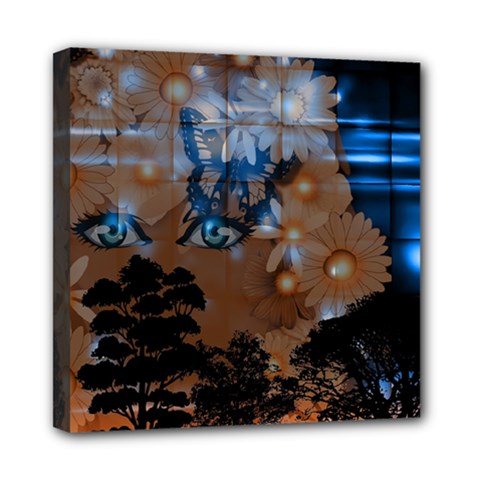 Landscape Woman Magic Evening Mini Canvas 8  X 8  (stretched) by HermanTelo