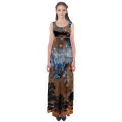 Landscape Woman Magic Evening Empire Waist Maxi Dress