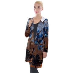 Landscape Woman Magic Evening Hooded Pocket Cardigan