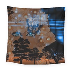 Landscape Woman Magic Evening Square Tapestry (large) by HermanTelo
