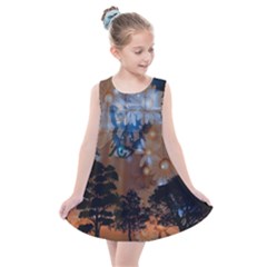 Landscape Woman Magic Evening Kids  Summer Dress