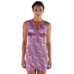 Pattern Abstract Squiggles Gliftex Wrap Front Bodycon Dress
