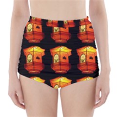 Paper Lantern Chinese Celebration High-Waisted Bikini Bottoms