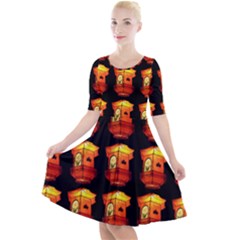 Paper Lantern Chinese Celebration Quarter Sleeve A-line Dress