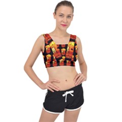 Paper Lantern Chinese Celebration V-back Sports Bra by HermanTelo