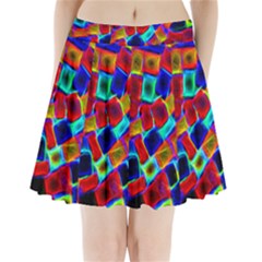 Neon Glow Glowing Light Design Pleated Mini Skirt