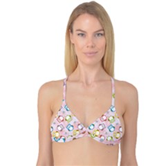 Owl Bird Cute Pattern Background Reversible Tri Bikini Top