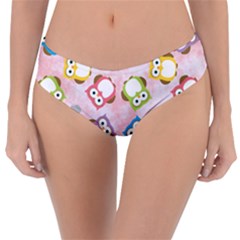 Owl Bird Cute Pattern Background Reversible Classic Bikini Bottoms