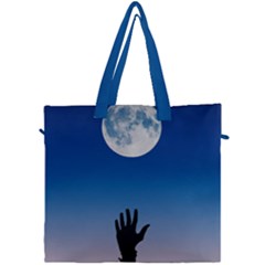 Moon Sky Blue Hand Arm Night Canvas Travel Bag