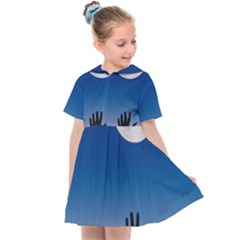 Moon Sky Blue Hand Arm Night Kids  Sailor Dress
