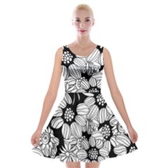 Mandala Calming Coloring Page Velvet Skater Dress by HermanTelo