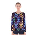 Pattern Background Bright Blue Women s Long Sleeve Tee View1