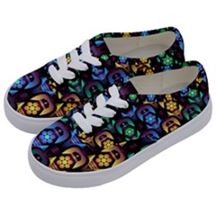 Pattern Background Bright Blue Kids  Classic Low Top Sneakers by HermanTelo