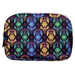 Pattern Background Bright Blue Make Up Pouch (small) by HermanTelo