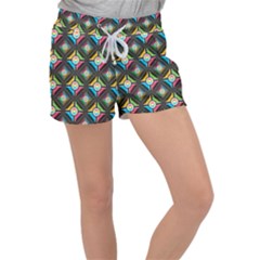 Pattern Pastels Background Women s Velour Lounge Shorts
