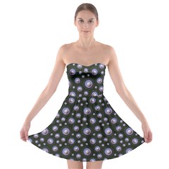 Seamless Pattern Background Circle Strapless Bra Top Dress
