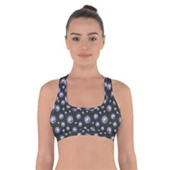 Seamless Pattern Background Circle Cross Back Sports Bra by HermanTelo