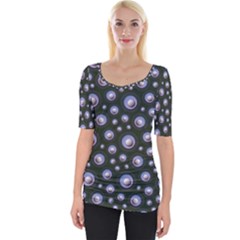 Seamless Pattern Background Circle Wide Neckline Tee