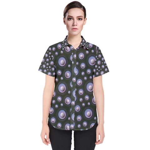Seamless Pattern Background Circle Women s Short Sleeve Shirt by HermanTelo