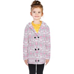 Seamless Pattern Background Kids  Double Breasted Button Coat