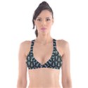 Seamless Pattern Background Black Plunge Bikini Top View1