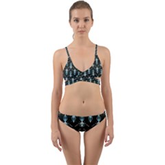 Seamless Pattern Background Black Wrap Around Bikini Set