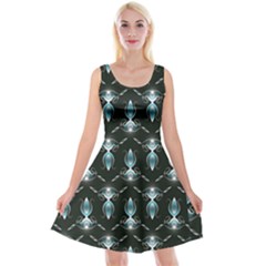 Seamless Pattern Background Black Reversible Velvet Sleeveless Dress