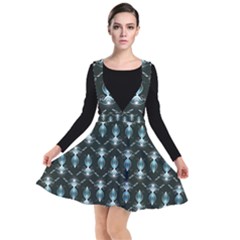 Seamless Pattern Background Black Plunge Pinafore Dress
