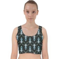 Seamless Pattern Background Black Velvet Racer Back Crop Top