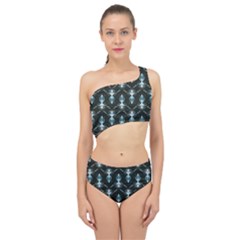 Seamless Pattern Background Black Spliced Up Two Piece Swimsuit