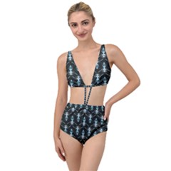 Seamless Pattern Background Black Tied Up Two Piece Swimsuit