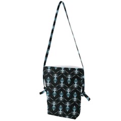 Seamless Pattern Background Black Folding Shoulder Bag