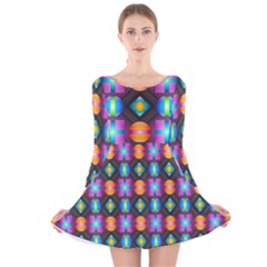 Squares Spheres Backgrounds Texture Long Sleeve Velvet Skater Dress