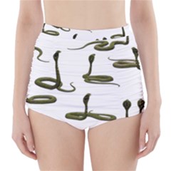 Snake Cobra Reptile Poisonous High-waisted Bikini Bottoms by HermanTelo