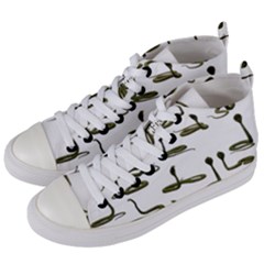 Snake Cobra Reptile Poisonous Women s Mid-top Canvas Sneakers