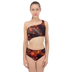 Valentine Day Love Heart Spliced Up Two Piece Swimsuit