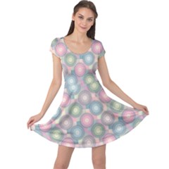 Seamless Pattern Pastels Background Cap Sleeve Dress