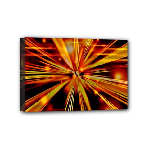 Zoom Effect Explosion Fire Sparks Mini Canvas 6  X 4  (stretched) by HermanTelo