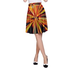 Zoom Effect Explosion Fire Sparks A-line Skirt