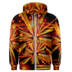 Zoom Effect Explosion Fire Sparks Men s Zipper Hoodie by HermanTelo