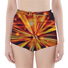 Zoom Effect Explosion Fire Sparks High-waisted Bikini Bottoms