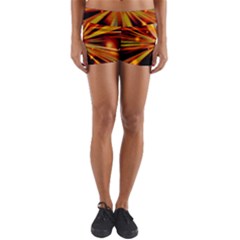 Zoom Effect Explosion Fire Sparks Yoga Shorts by HermanTelo