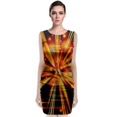 Zoom Effect Explosion Fire Sparks Classic Sleeveless Midi Dress by HermanTelo