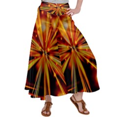 Zoom Effect Explosion Fire Sparks Satin Palazzo Pants