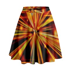 Zoom Effect Explosion Fire Sparks High Waist Skirt by HermanTelo