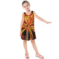Zoom Effect Explosion Fire Sparks Kids  Sleeveless Dress by HermanTelo