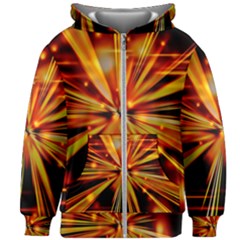 Zoom Effect Explosion Fire Sparks Kids  Zipper Hoodie Without Drawstring