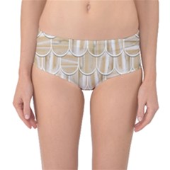 Texture Background Brown Beige Mid-waist Bikini Bottoms