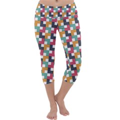 Abstract Geometric Capri Yoga Leggings