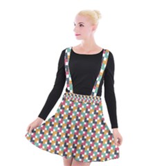 Abstract Geometric Suspender Skater Skirt